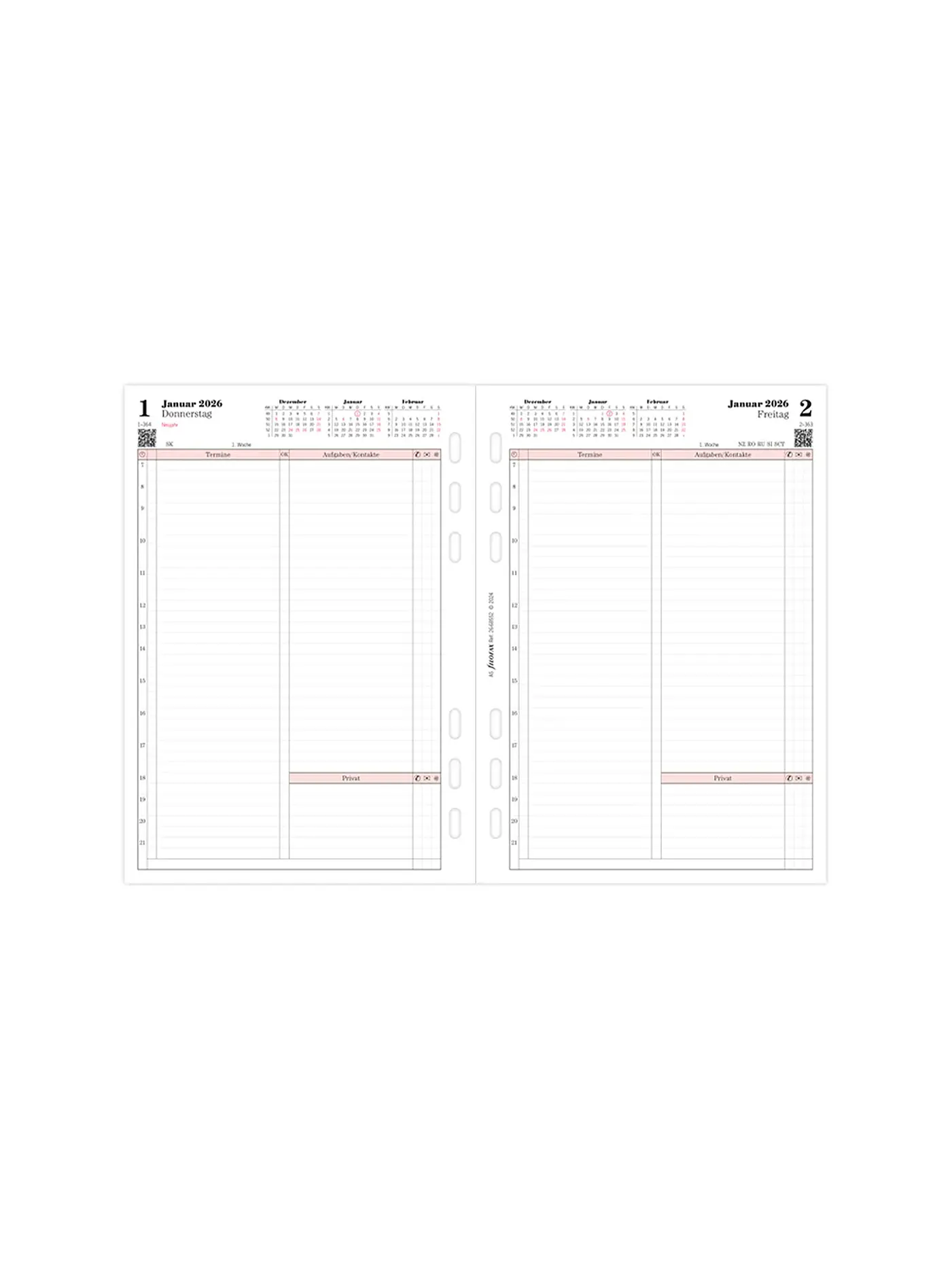 FILOFAX | Kalendereinlage Tag Professional deutsch A5 2026 | 